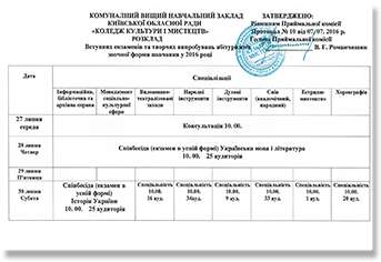 Розклад вступних випробувань для вступників на ЗАОЧНУ форму навчання